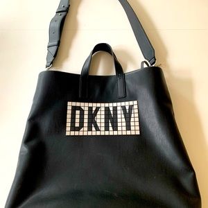 DKNY Tilly Tile black leather bag